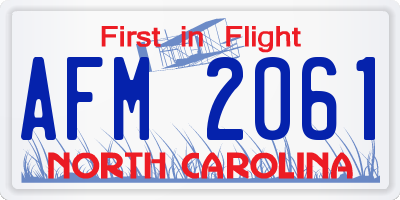 NC license plate AFM2061