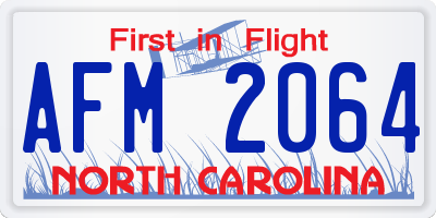 NC license plate AFM2064
