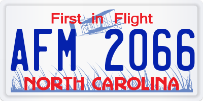 NC license plate AFM2066