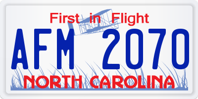 NC license plate AFM2070