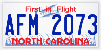NC license plate AFM2073