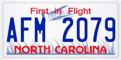 NC license plate AFM2079