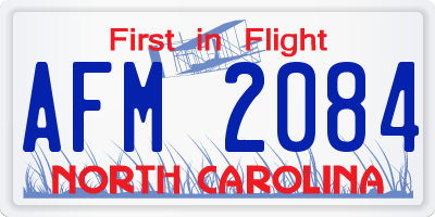 NC license plate AFM2084