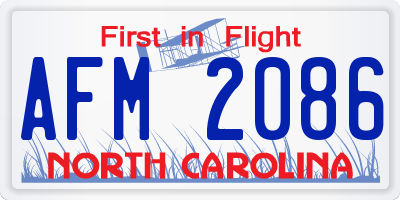 NC license plate AFM2086