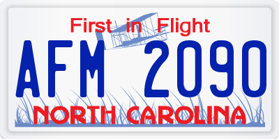 NC license plate AFM2090