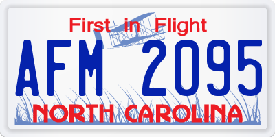 NC license plate AFM2095