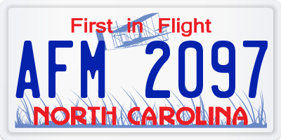 NC license plate AFM2097