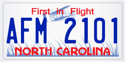 NC license plate AFM2101