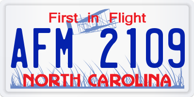 NC license plate AFM2109