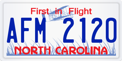 NC license plate AFM2120