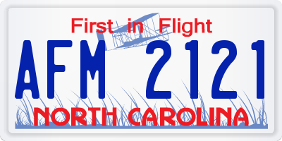 NC license plate AFM2121