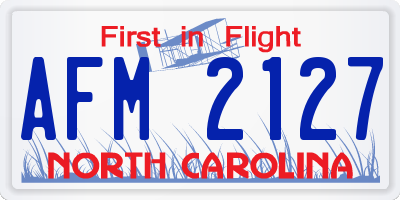 NC license plate AFM2127