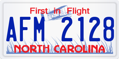 NC license plate AFM2128