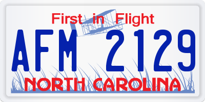 NC license plate AFM2129