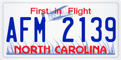 NC license plate AFM2139