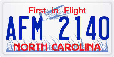 NC license plate AFM2140