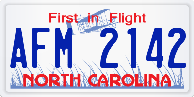 NC license plate AFM2142
