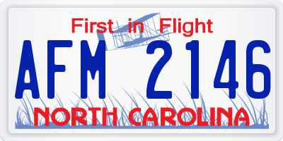NC license plate AFM2146