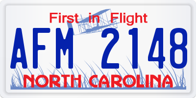NC license plate AFM2148