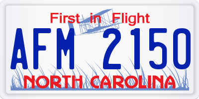 NC license plate AFM2150