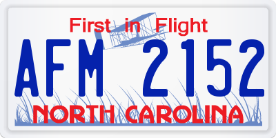 NC license plate AFM2152