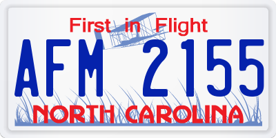 NC license plate AFM2155