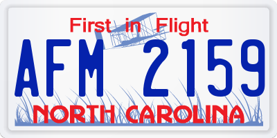 NC license plate AFM2159