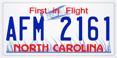 NC license plate AFM2161