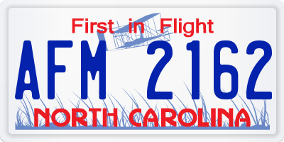 NC license plate AFM2162