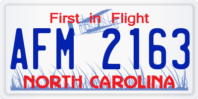 NC license plate AFM2163