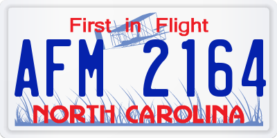 NC license plate AFM2164