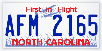 NC license plate AFM2165