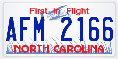 NC license plate AFM2166