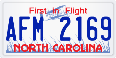 NC license plate AFM2169