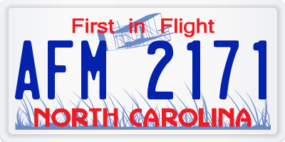 NC license plate AFM2171