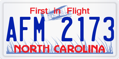 NC license plate AFM2173