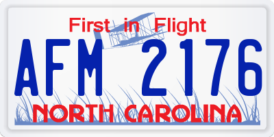 NC license plate AFM2176