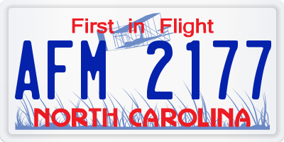 NC license plate AFM2177