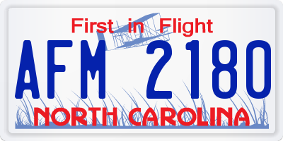 NC license plate AFM2180