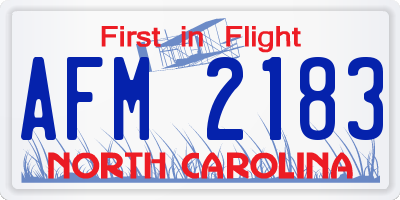 NC license plate AFM2183
