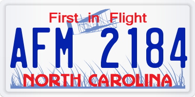 NC license plate AFM2184