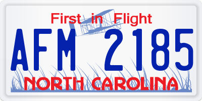 NC license plate AFM2185