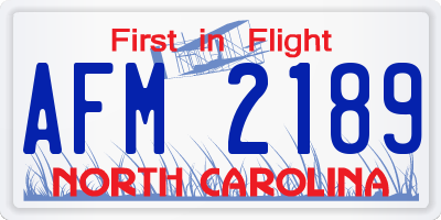 NC license plate AFM2189
