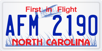 NC license plate AFM2190