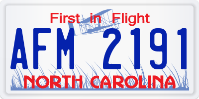 NC license plate AFM2191