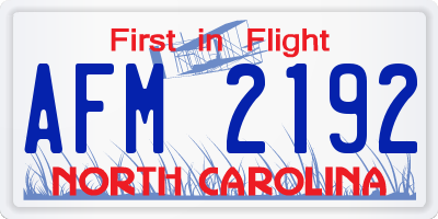 NC license plate AFM2192