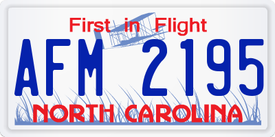 NC license plate AFM2195
