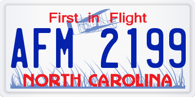 NC license plate AFM2199