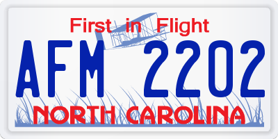 NC license plate AFM2202