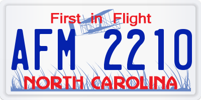 NC license plate AFM2210